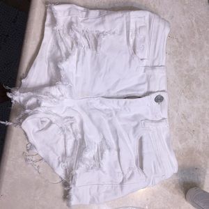 White denim shorts